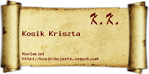Kosik Kriszta névjegykártya